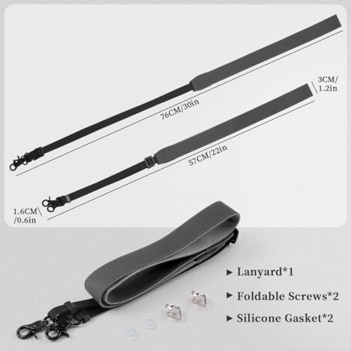 FMOST Drone Neck Strap for DJI RC 2, RC Pro 2, Mavic 4 Pro Controller, PU Leather Lanyard Compatible with DJI Flip, Mini 4 Pro, Mini 3, Air 3S, Mavic 3, Foldable Screw, Tool Free Install