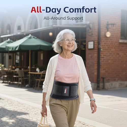 FEATOL Back Brace for Men Lower Back Pain Relief Lumbar Support Brace Waist Belt with Ergonomic 3D Silicone Pad for Heavy Lifting Work, Herniated Disc, Sciatica, S/M - size: Small/Medium(Pack of 1)