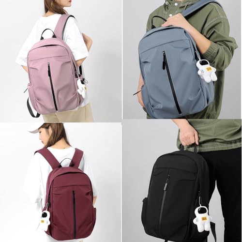 Generic Casual Backpack for Men and Women,Lightweight Daypacks Laptop Durable Waterproof Work Computer Bag Travel Hiking Business Bag (Gray with pendant), 18.1×12.2×5.9IN - color: Gray With Pendant