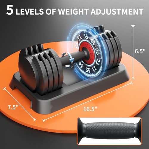25/55 lbs Pair Adjustable Dumbbell Set, Adjust Dumbbell Weight for Exercises Pair Dumbbells for Men and Women in Home - color: 55lbs-Pair