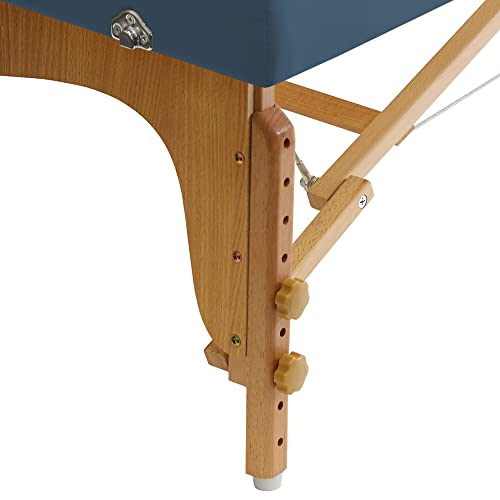 Saloniture Portable Physical Therapy Massage Table - Low to Ground Stretching Treatment Mat Platform - Blue - color: Blue