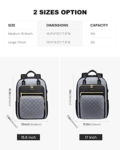 LOVEVOOK Laptop Backpack, High-Strength Tear-Resistant and Waterproof Oxford Cloth, 1.9 lbs, 30L Capacity, 17-Inch Laptop Compatible, Ergonomic Shoulder Straps, 18 Pockets - color: D-black-grey, size: 17-Inch