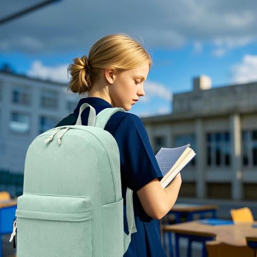 LEDAOU School Backpack for Teen Girls Elementary Middle School Bookbag Kids Backpacks Women Laptop Backpack Travel Daypack - color: Light Green