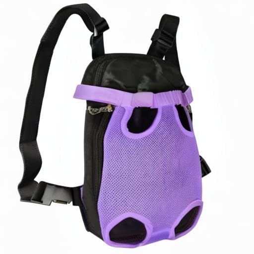 FEimaX Dog Carrier Backpack Pet Legs Out Front Cat Travel Bag, Adjustable Puppy Backpacks Carriers Hands-Free for Small Medium Dogs Cats Hiking Traveling Camping Daily Walking - color: Purple, size: Medium