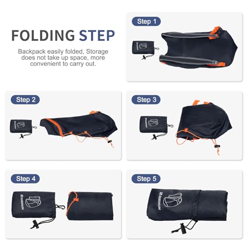 20L Small Hiking Backpack Lightweight Packable Daypack Navy - color: Navy Blue