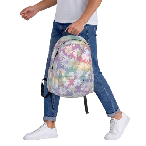 cfpolar 17 Inch Backpack Cute Daisy Flower Laptop Bag Shoulder Bag School Bookbag Casual Daypack For Boys Girls,A-10 - color: D-10