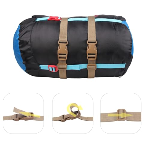 XTACER 1 Inch Molle Backpack Accessory Strap Luggage Straps Cover Strap Sleeping Bag Strap with Buckle (TAN, 24in) - color: TAN, size: 24 Inches