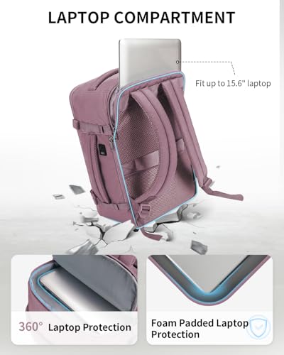 ECOHUB Travel Backpack Airlines Approved Personal Item Bag Carry On Backpack - color: Pink-2, size: 18 inch underseat