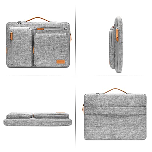 MOSISO 360 Protective Laptop Shoulder Bag,13-13.3 inch Computer Bag Compatible with MacBook Pro 14, HP, Dell, Lenovo, Asus Notebook,Side Open Messenger Bag with 4 Zipper Pockets&Handle, Gray - color: Gray, size: 13.3 inch