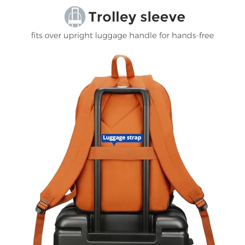 Swissdigital Design Big Student Laptop Backpack with Fun Personalized Patches For College Boy & Girl, Middle High School Teen Bookbag Cool Travel Daypack Orange - Includes 3 Patches | SD1718-33 - color: Burnt Orange