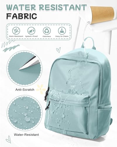 Light Blue Backpack for School, Small High School Bookbag Back Pack for Teens Girls Boys, College Backpack Book Bag for Women Men, Mini Simple Daypack Backpack Mochilas Escolares para Adolescentes - color: Light Blue