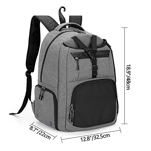 DSLEAF Tennis Bag for Men/Women to Hold 2 Rackets, Tennis Backpack with Separate Shoe Space for Tennis Sport - color: Grey