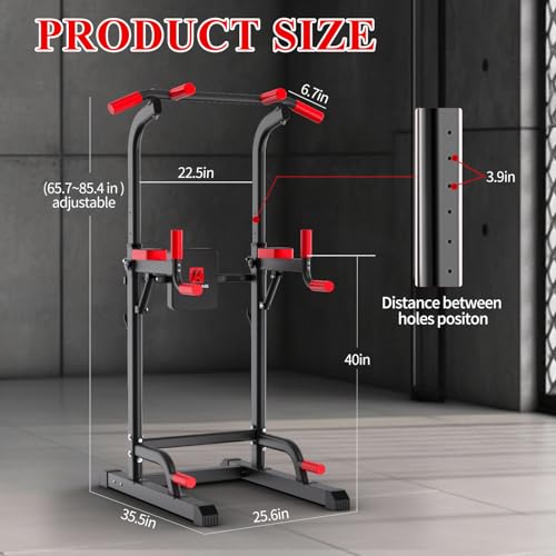 K KINGKANG Pull Ups Dip Station, Power Tower for Home Gym Fitness Exercise - color: Black