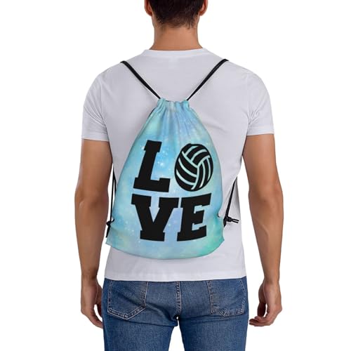 Love Volleyball Unisex Drawstring Backpack Bag Sport Gym Travel Swim Sackpack - color: Love Volleyball2