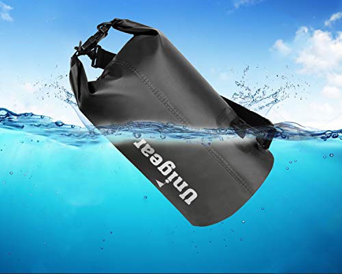Unigear Dry Bag Waterproof, 2L/5L/10L/20L/30L/40L Floating and Lightweight Bags for Kayaking, Boating, Fishing, Swimming and Camping with Waterproof Phone Case - color: Black, size: 2L