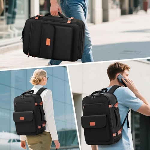 MATEIN Personal Item Backpack 18x14x8 for Frontier, Underseat Travel Backpack with Water Bottle Holder Fit 15.6" Laptops, TSA Approved Luggage Bag with Shoe Compartment for Airlines, 2 Pcs Set - color: Black