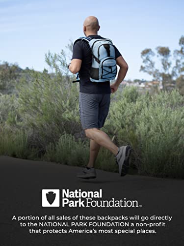 National Park Foundation 18L Hydration Backpack with 2 Liter Hydro Water Bladder Bag, Lightweight Daypack for Cycling, Hiking, Running, Climbing, for Men Women Kids