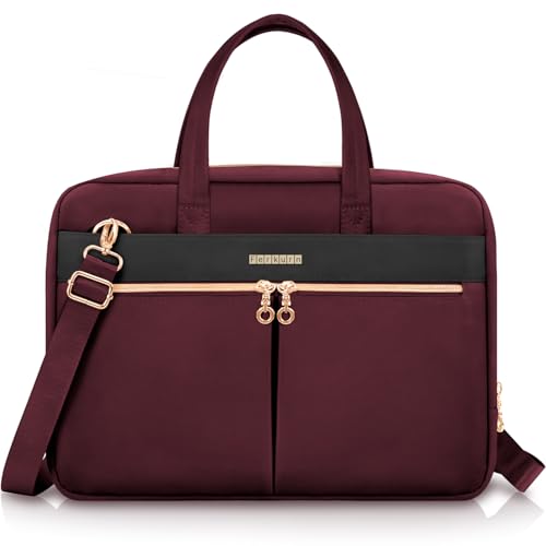 Ferkurn Laptop Bag Case Women Men Computer Bag Compatible with MacBook/HP/LG/Dell, Shoulder Strap Slim Carrying Messenger Briefcase, Wine Red, 14 Inch - color: Wine Red, size: 14 inch