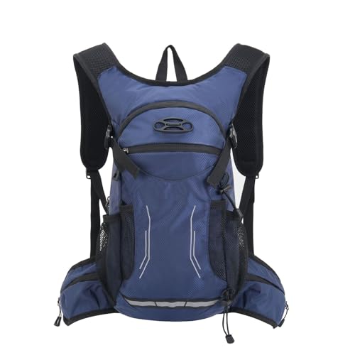 18L Hydration Backpack, Lightweight Breathable Hiking Backpack with Water Bag Compartment and Reflective Strips, for Camping Running Biking Commuting - color: Dark Blue