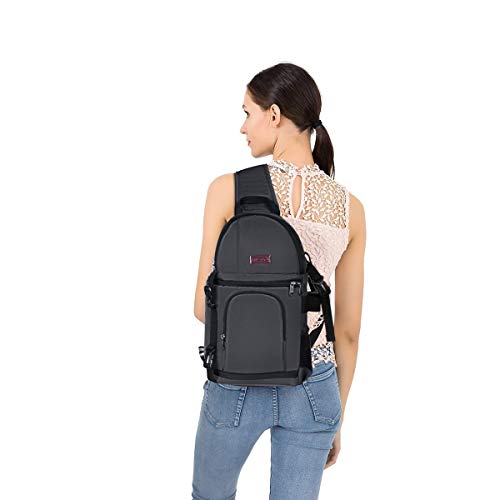 MOSISO Camera Sling Bag, DSLR/SLR/Mirrorless Camera Backpack Case Shockproof Photography Backpack with Tripod Holder & Removable Modular Inserts Compatible with Canon/Nikon/Sony/Fuji, Space Gray - color: Space Gray