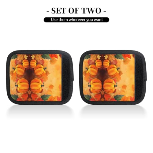 Fall Pumpkins Handle Wrap Set of 2 - color: Fall Pumpkins