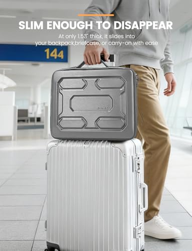 DOMISO 13.3 inch Laptop Sleeve with Handle Shockproof Computer Bag Waterproof EVA Protective Carrying Case for 13-13.3 inch Notebooks/13 MacBook Air/MacBook Pro Retina/Dell XPS 13/HP,Silver - color: Silver, size: 13.3 inch