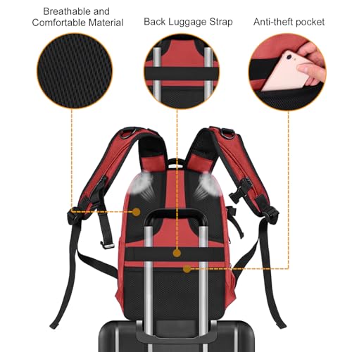 MOSISO Camera Backpack, DSLR/SLR/Mirrorless Photography Camera Bag 15-16 inch Waterproof Hardshell Case with Tripod Holder&Laptop Compartment Compatible with Canon/Nikon/Sony, Red - color: Red