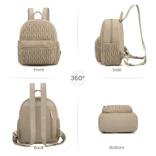 LOVEVOOK Backpack for Women Light Weight Waterproof Backpack Purses Daily Backpack… | Light Weight - color: Quilted Khaki
