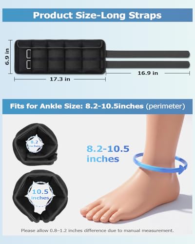 Fragraim Adjustable Ankle Weights 1-3/4/5/6/8/10/12/15/20 LBS Pair with Removable Weight for Jogging, Gymnastics, Aerobics, Physical Therapy - color: black - double buckle, style: 7.5 lbs each( 15 lbs pair)