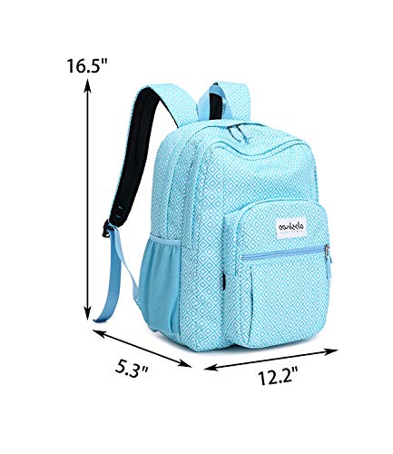 abshoo Classical Basic Womens Geometry School Backpack For College Teen Girls Water Resistant Bookbag (Geometry Blue) - color: Geometry Blue, size: 16.5 Inc