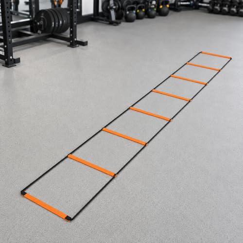 Qianly Kids Agility Ladder, Speed Ladder Training for Football & Soccer, 15ft Agility Speed Ladder with Storage Bag, Team Conditioning Equipment, Flitting Agility Ladder 8 Grid - style: Flitting Agility Ladder 8 Grid