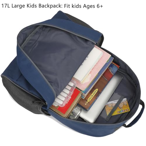 FlowFly Kids Backpack for Toddler Boys Girls, Simple Lightweight Bookbag for Daycare Kindergarten Elementary School Travel, Small Modern Bag (Large), Cyan - color: Cyan, style: Kids Large: 17l