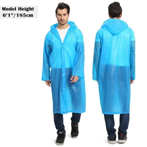 Opret Portable EVA Rain Ponchos with Hoods 2 Pack for Adults - color: 2pcs, Blue