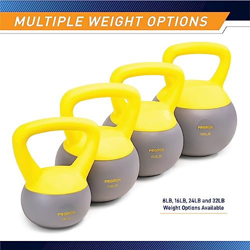 PROIRON Soft Kettlebell 8lb, 16lb, 24lb, 32lb Kettlebells with Iron Sand, Non-Slip Handle, Kettle Weights for Fitness, Exercise, Workout, Home Gym, Strength Training, Bodybuilding Weightlifting - style: 16 lbs