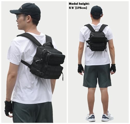 9L Mini Backpack for Men and Women, Small Backpack for Gym Hiking Travel Sports Running (Black) - color: 9l-black