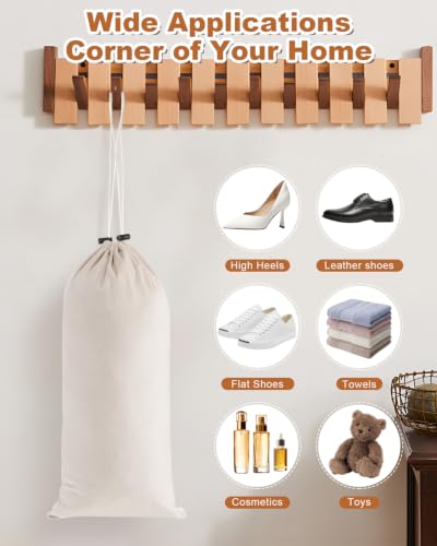 4 Pcs Single Shoe Bags for Travel, Dust Velvet Bag, Rio Red, 17.3x8.6 Inch - color: Beige, size: 17.3"x8.6"