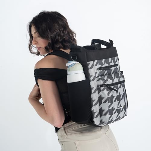 Sherpani Soleil, Anti Theft Convertible Backpack, 3 in 1 Tote, Crossbody Purse, 18L Travel Bag, Fits 13” Laptop (Houndstooth) - color: Houndstooth