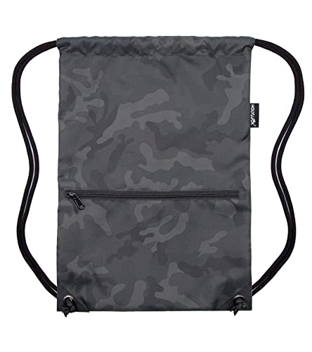 HOLYLUCK Drawstring Backpack Bag Sport Gym Sackpack - color: Black Camo