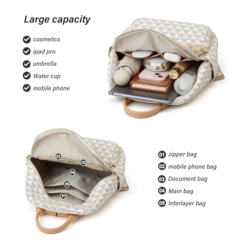 Makes Mini Backpack for Women, Small Casual Backpacks Daily Travel Bag 2pcs - color: White