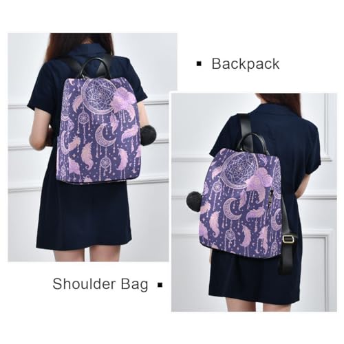 ALAZA Dream Catcher Roses Leaves and Feathers Trips Hiking Camping Rucksack Pack for Women - color: Multi 5