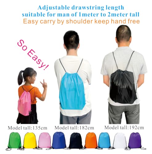 CODOBON 30 Pack Drawstring Bags,Bulk Draw String Backpack, DIY Gym Sports Cinch Bag Sackpack for Women Men, Royal Blue - color: Blue