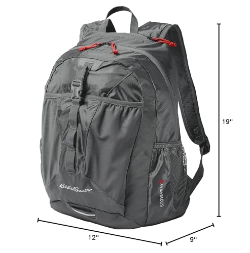 Eddie Bauer Stowaway Packable Backpack | Travel | Outdoor | Lightweight | Foldable | Durable | Ripstop Polyester | 30L - Dark Smoke - color: Dark Smoke, size: 30L