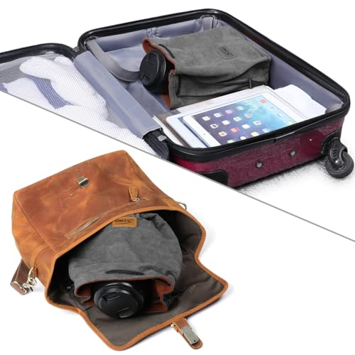 S-ZONE Soft Camera Bag DSLR Insert Handbag Drawstring Lens Case Compatible with Canon Nikon Sony - color: Grey, size: Medium