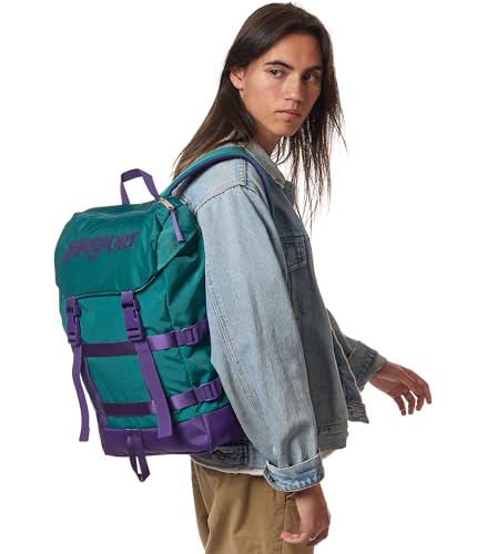 JanSport Skip Pack Backpack – 28L Capacity, Fits 13.5in Laptop, Large Main Compartment, Side Water Bottle Pocket – Ideal for Work & Travel, Emerald Pool - color: Emerald Pool