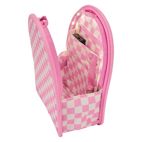 Loungefly Pink Checkerboard Light-Up Mini Backpack Insert Organizer