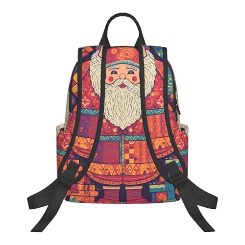 Travel Backpack for Women Men Cartoon Santa Claus Daypack 15 inch Lightweight Computer Bag Casual Back Pack - color: Cartoon Santa Claus1