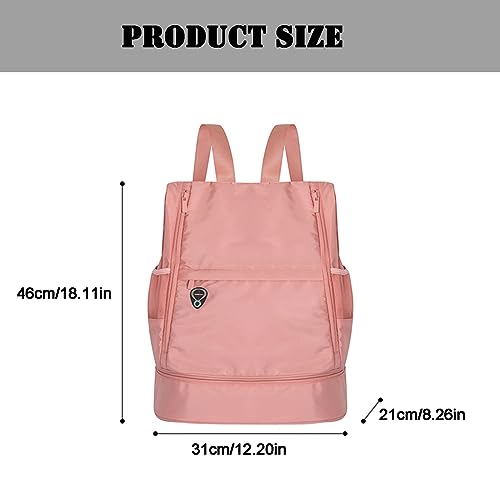 fulion Lightweight Travel Backpack, Dry and Wet Separation Bag, Independent Storage Position, Suitable for Travel Fitness Hiking(black) - color: Black