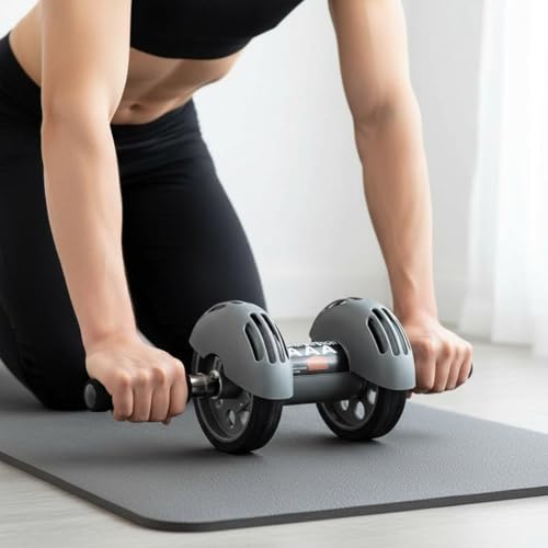 Automatic Return Silent Abdominal Braking Abdominal Exercise Roller for Beginners, Home Gym - style: Four-wheel Rebound