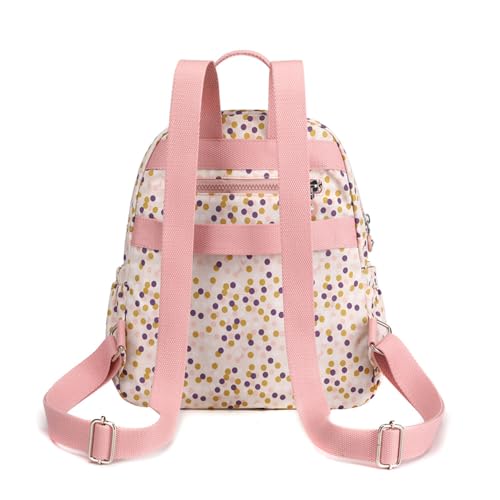 Tanweibago Mini Nylon Women Backpacks,11L Small Ladies backpacks Casual Lightweight Women Shopping Travel Daypack (A-Black White) - color: A-black White