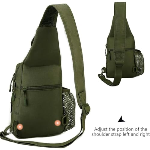 Sling Bag Crossbody Backpack for Men Women Travel Outdoor Camping (Army green) - color: Army Green